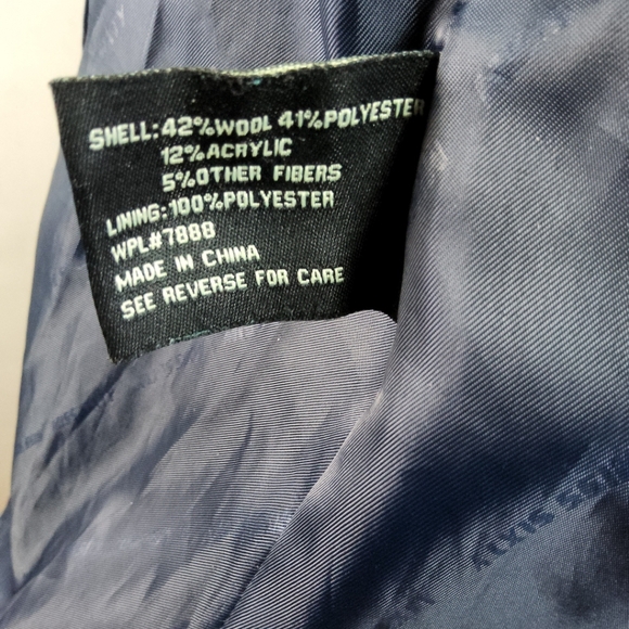 MISS SIXTY Wmns XS Wool Blend Blue Plaid Double Breast Jacket Coat ClassicCore - Picture 12 of 15